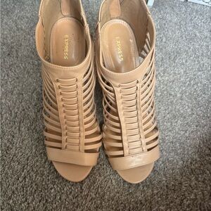 Express Beige Strappy Heels